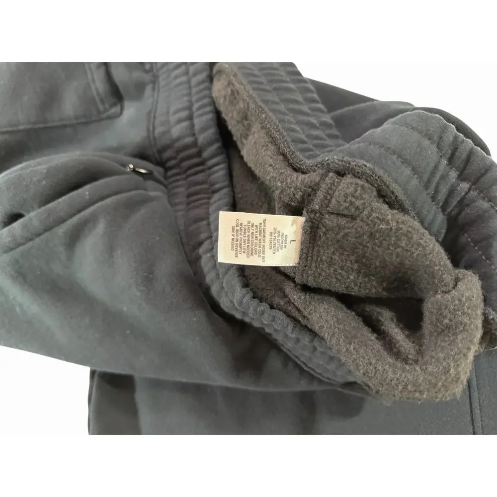 Aéropostale Men's Fleece Lined Sweatpants Size L Black Straight Leg Drawstring
